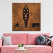 Abstract Afrikaans tribal scene kunst Canvas Afdruk (Insitu (Woonkamer))