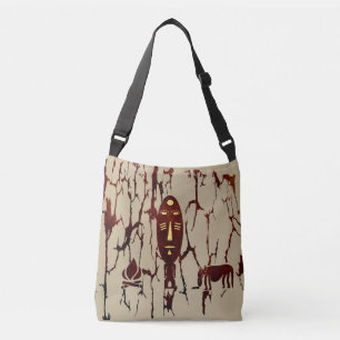Abstract Afrikaans tribal scene kunst Crossbody Tas