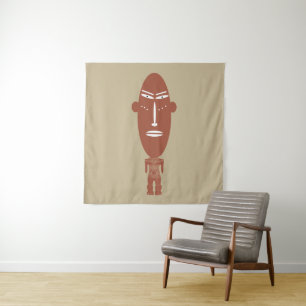 Abstract Afrikaans tribiaal portret Wandkleed