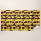 Abstract-Afrikaanse figuren rood-geel-groen Strandlaken (Voorkant)