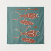 Abstract-Afrikaanse inheemse kunst Wandkleed (Voorkant (horizontaal))