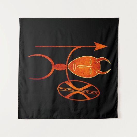 Abstract-Afrikaanse inheemse kunst Wandkleed (Voorkant (horizontaal))