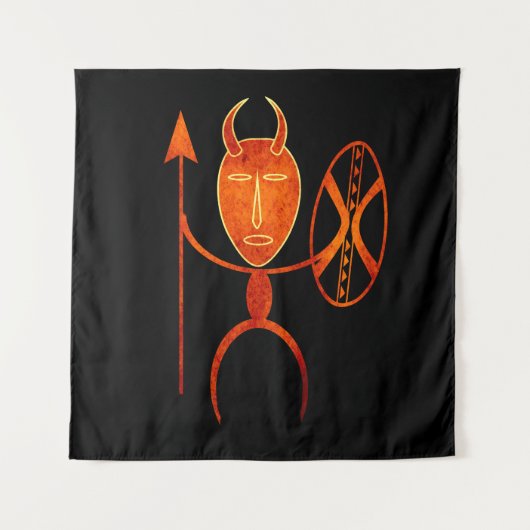 Abstract-Afrikaanse inheemse kunst Wandkleed (Voorkant)