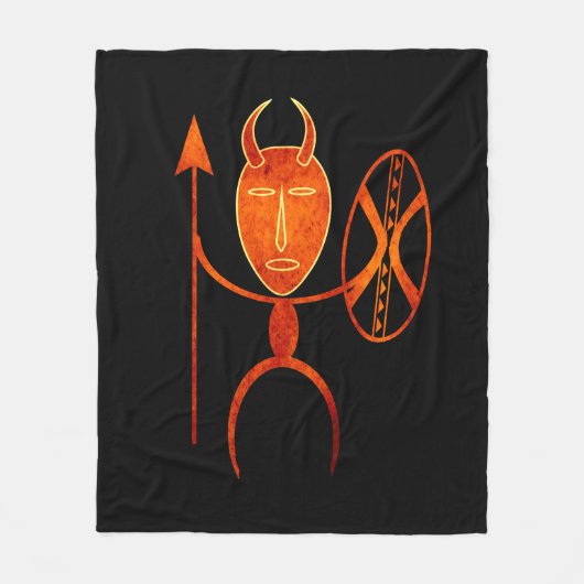 Abstract Afrikaanse primitieve silhouetkunst Fleece Deken (Voorkant)