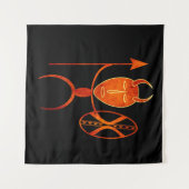 Abstract Afrikaanse primitieve silhouetkunst Wandkleed (Voorkant (horizontaal))