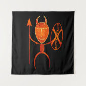 Abstract Afrikaanse primitieve silhouetkunst Wandkleed (Voorkant)