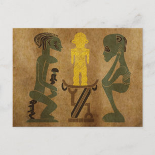 Abstract Afrikaanse rituele taferelen kunst Briefkaart