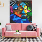 Abstract Afrikaanse stam Canvas Afdruk (Insitu (Woonkamer))