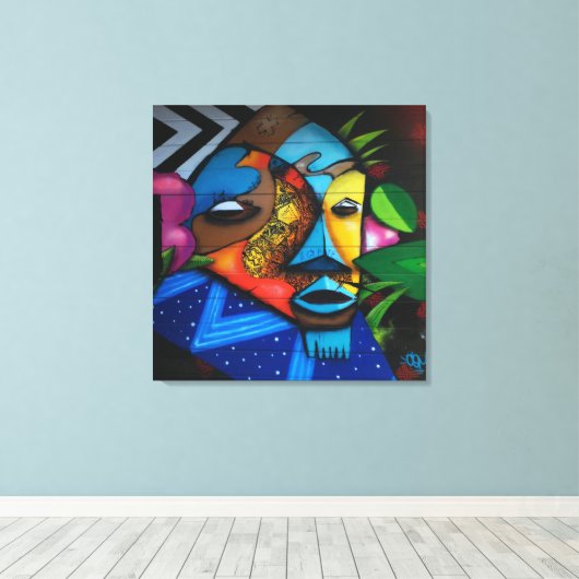 Abstract Afrikaanse stam Canvas Afdruk (Insitu (Houten vloer))