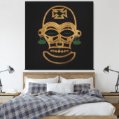 Abstract Afrikaanse stam gezichtstatoeage tekening Canvas Afdruk (Insitu (Slaapkamer))