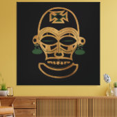 Abstract Afrikaanse stam gezichtstatoeage tekening Canvas Afdruk (Insitu (Woonkamer))