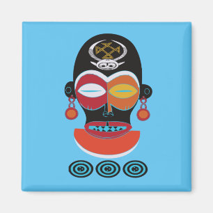 Abstract Afrikaanse stam-tatoeage gezichtskunst Magneet