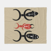 Abstract Afrikaanse stamdans silhouet Fleece Deken (Voorkant (Horizontaal))