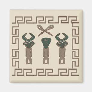 Abstract Afrikaanse stamgezichtskunst Magneet
