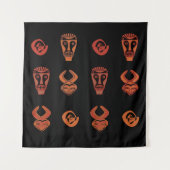 Abstract Afrikaanse stamgezichtskunst Wandkleed (Voorkant)