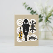 Abstract-Afrikaanse stamkunst Briefkaart (Staand voorkant)