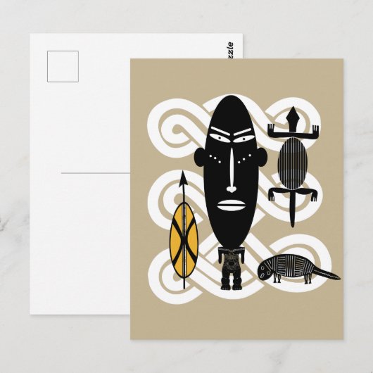 Abstract-Afrikaanse stamkunst Briefkaart (Voorkant / Achterkant)