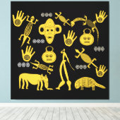 Abstract-Afrikaanse stamkunst Canvas Afdruk (Insitu (Houten vloer))