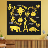 Abstract-Afrikaanse stamkunst Canvas Afdruk (Insitu (Woonkamer))
