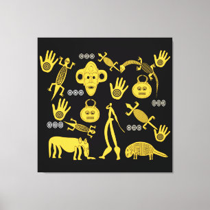 Abstract-Afrikaanse stamkunst Canvas Afdruk