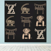 Abstract-Afrikaanse stamkunst Canvas Afdruk (Insitu (Houten vloer))