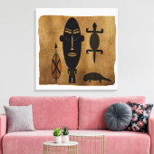 Abstract-Afrikaanse stamkunst Canvas Afdruk (Insitu (Woonkamer))
