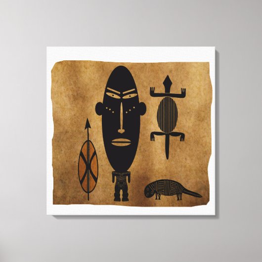 Abstract-Afrikaanse stamkunst Canvas Afdruk (Voorkant)