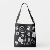 Abstract-Afrikaanse stamkunst Crossbody Tas (Achterkant)