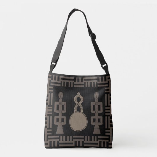 Abstract-Afrikaanse stamkunst Crossbody Tas (Achterkant)