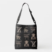 Abstract-Afrikaanse stamkunst Crossbody Tas (Achterkant)