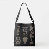 Abstract-Afrikaanse stamkunst Crossbody Tas (Achterkant)