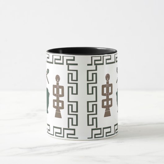 Abstract-Afrikaanse stamkunst Mok (Midden)