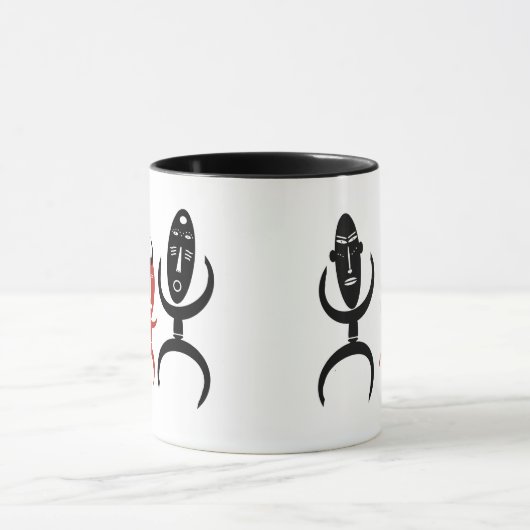 Abstract-Afrikaanse stamkunst Mok (Midden)