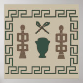 Abstract-Afrikaanse stamkunst Poster (Voorkant)