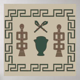 Abstract-Afrikaanse stamkunst Poster