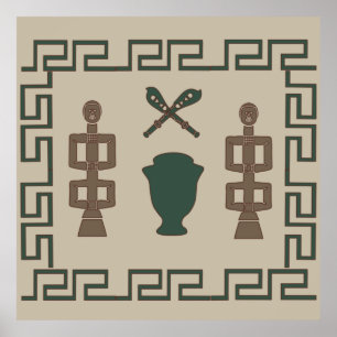 Abstract-Afrikaanse stamkunst Poster