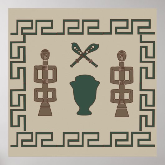 Abstract-Afrikaanse stamkunst Poster (Voorkant)