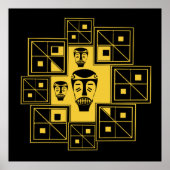 Abstract-Afrikaanse stamkunst Poster (Voorkant)
