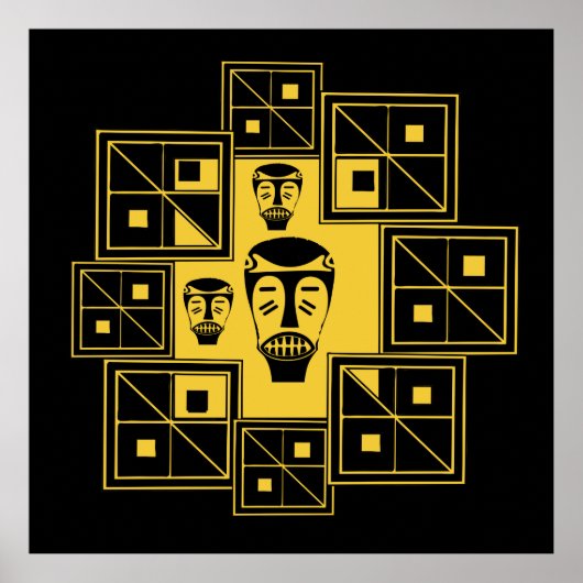 Abstract-Afrikaanse stamkunst Poster (Voorkant)