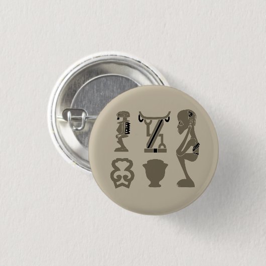Abstract-Afrikaanse stamkunst Ronde Button 3,2 Cm (Voorkant /achterkant)
