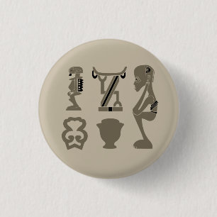 Abstract-Afrikaanse stamkunst Ronde Button 3,2 Cm