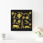 Abstract-Afrikaanse stamkunst Vierkante Klok (Huis)