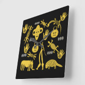 Abstract-Afrikaanse stamkunst Vierkante Klok (Hoek)