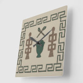 Abstract-Afrikaanse stamkunst Vierkante Klok (Hoek)