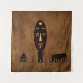 Abstract-Afrikaanse stamkunst Wandkleed (Voorkant)