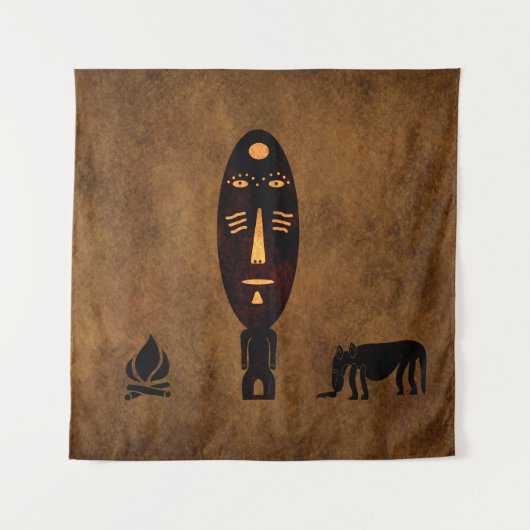 Abstract-Afrikaanse stamkunst Wandkleed (Voorkant)