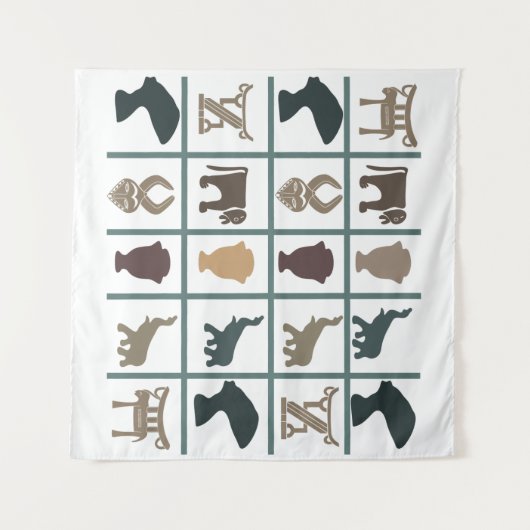 Abstract-Afrikaanse stamkunst Wandkleed (Voorkant (horizontaal))