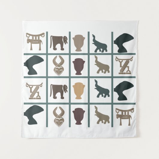 Abstract-Afrikaanse stamkunst Wandkleed (Voorkant)