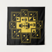 Abstract-Afrikaanse stamkunst Wandkleed (Voorkant (horizontaal))