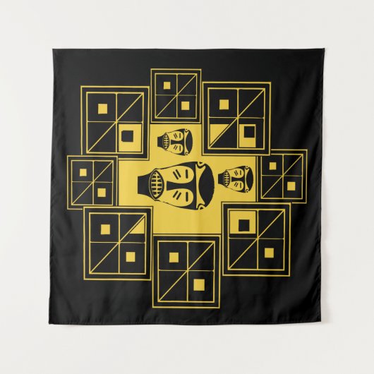 Abstract-Afrikaanse stamkunst Wandkleed (Voorkant (horizontaal))